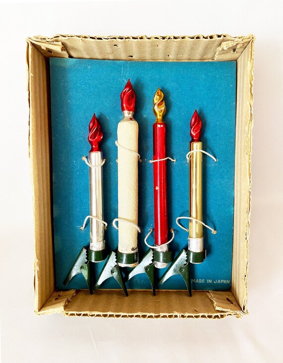 Vintage Clip on Candle Christmas Ornaments in Box Japan Etsy