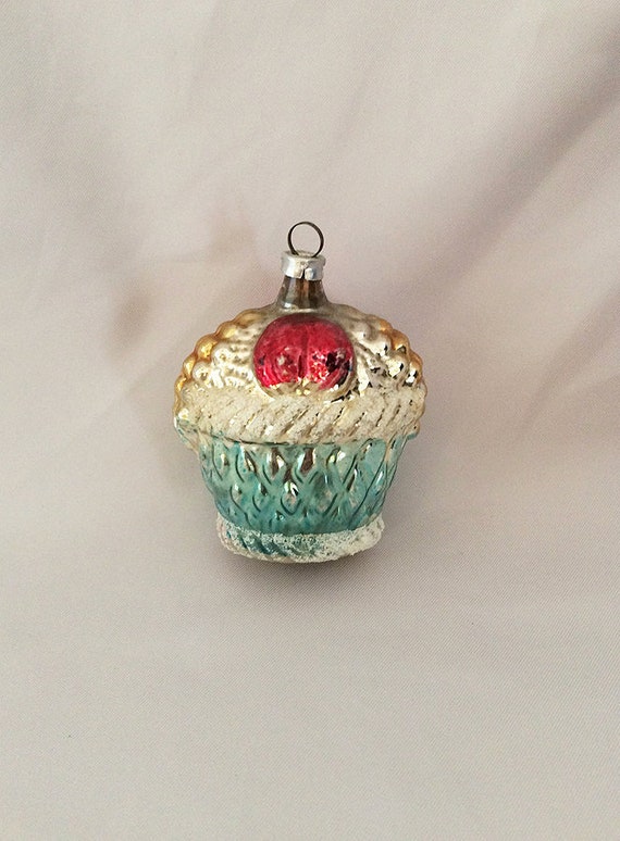 Antique Mercury Glass Christmas Ornament Fruit Basket Vintage Etsy