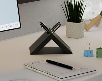 Modern Geometric Pen Holder – Minimalist Desk Organizer for Him or Her