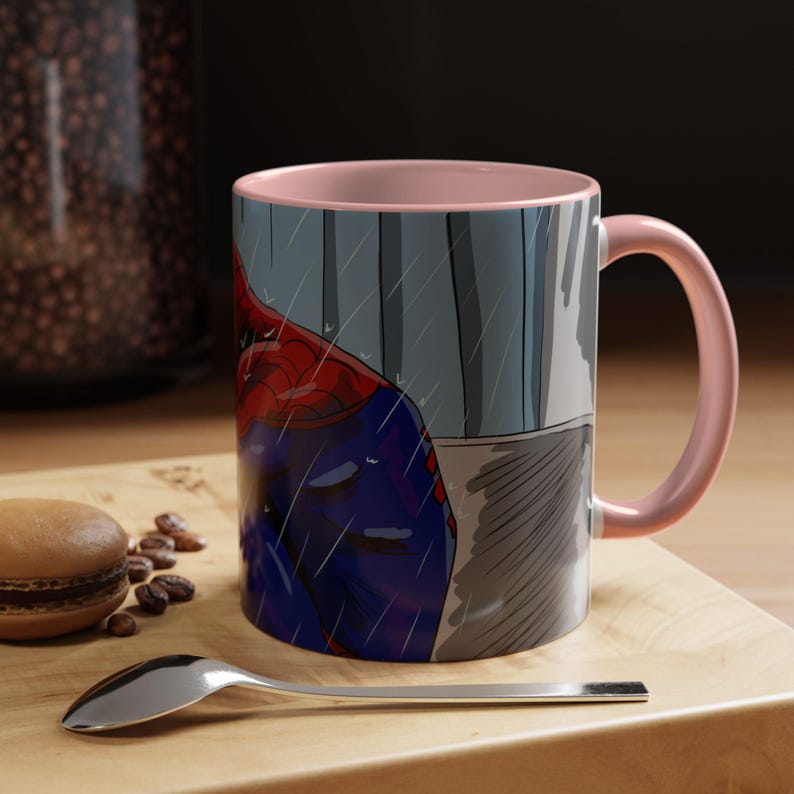 Taza con ilustración de Spider-Man triste llorando en la ducha / Taza de café decorativa 11 oz 15 oz imagen 18