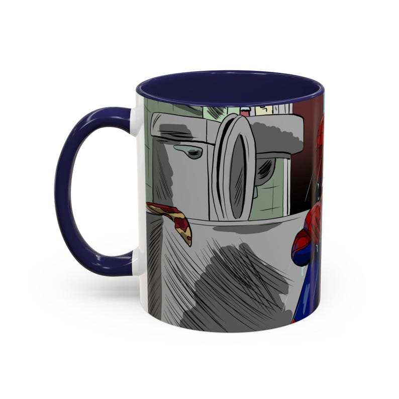 Taza con ilustración de Spider-Man triste llorando en la ducha / Taza de café decorativa 11 oz 15 oz imagen 10