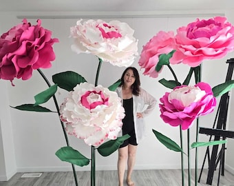 Giant Foam Peony with Stem: Custom Color, 26-28 Inches