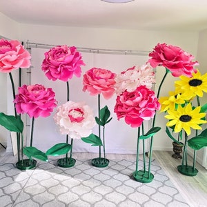 Oversized Foam Flowers with Stem/26 inches (66 cm) in diameter/Custom Color Size//Pls read more info & video in description