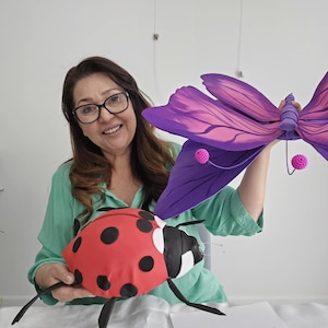 Insectos gigantes/18-22 pulgadas/Hecho a medida únicamente/Decoraciones botánicas para fiestas/Envío GRATIS a EE. UU./Información en la descripción.