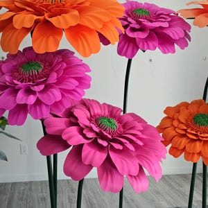 Oversized EVA Foam Gerbera Flower with Stem: Custom Color & Size