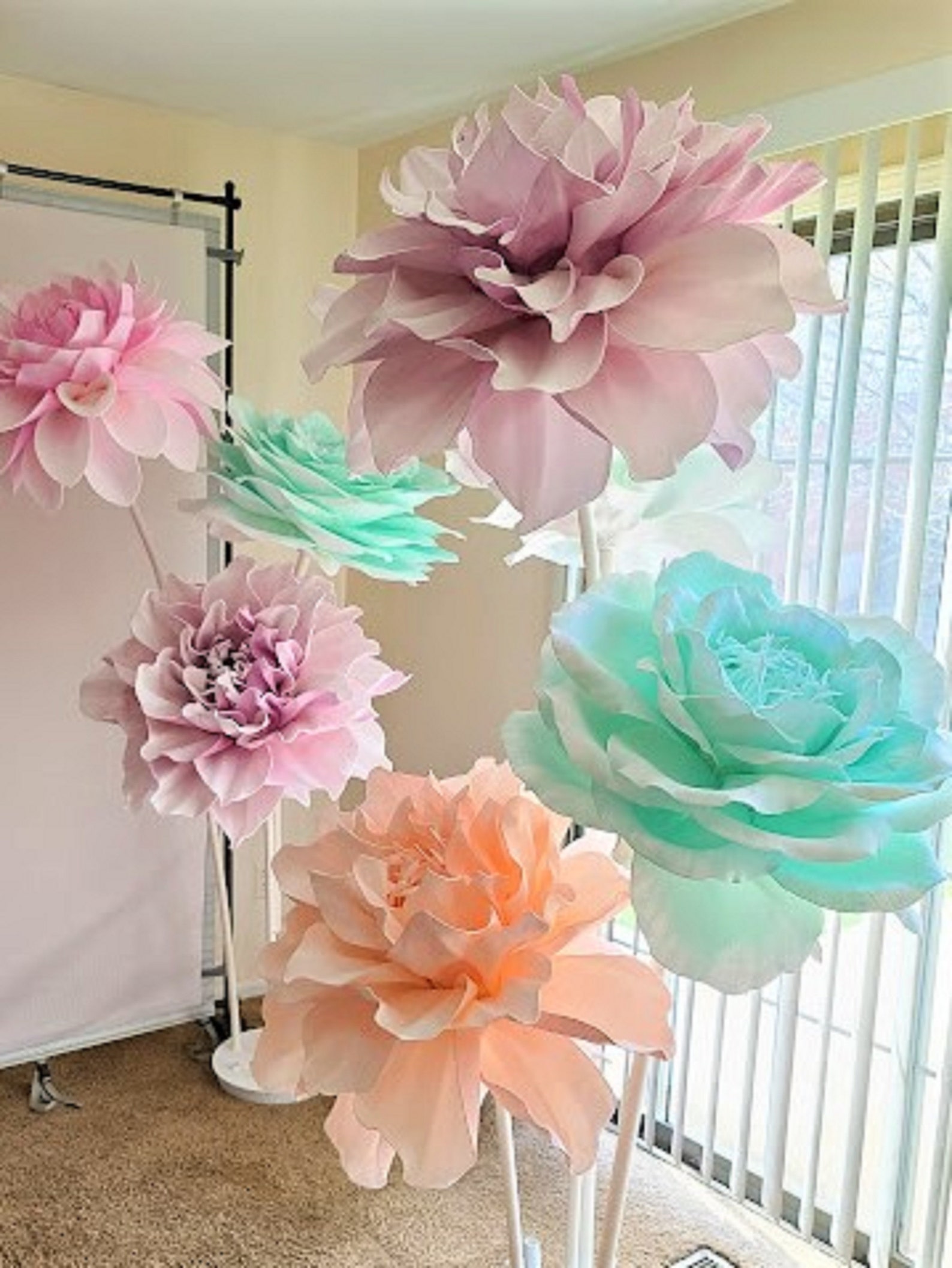 Large Foam Flowers With Stem/custom Hand Painted/custom Size Etsy