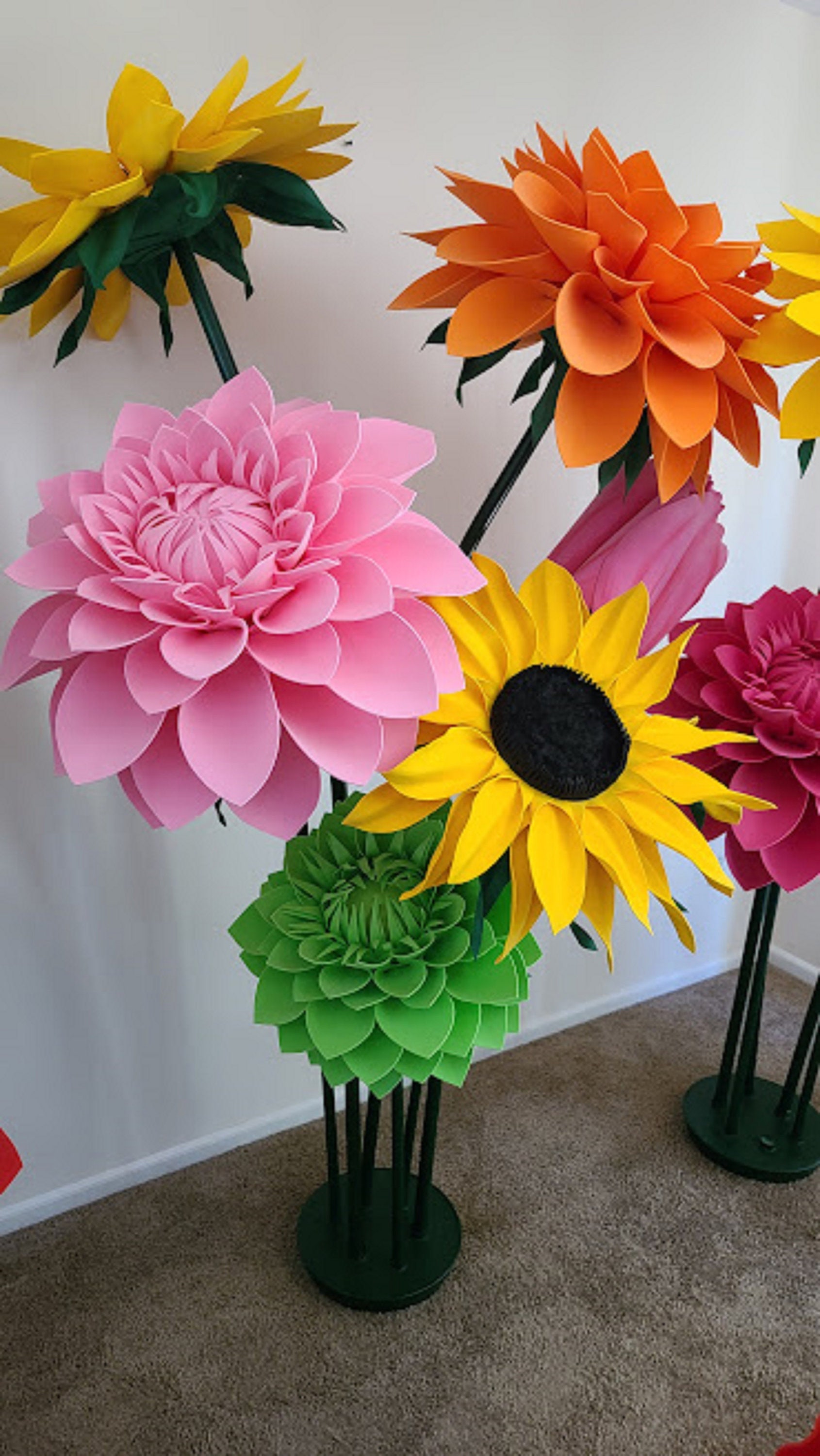 Oversized Foam Flowers With Stem/custom Type Color Size/sizes Listed in Diameter of Flower Head