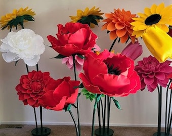 Oversized Foam Flowers with Stem/Custom Type, Colors and Size /Please read important information below.