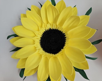 Decoración de pared de girasol de espuma de gran tamaño: Flor gigante hecha a mano