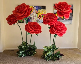 Oversized Foam Roses with Stem/Custom Type Color Size/Prices listed for one flower each size/More info & video in description