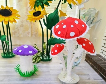 Oversized Decorative Foam Mushrooms/Custom Type Color Size/Prices listed for One Item Each Size/Pls read More in description below.