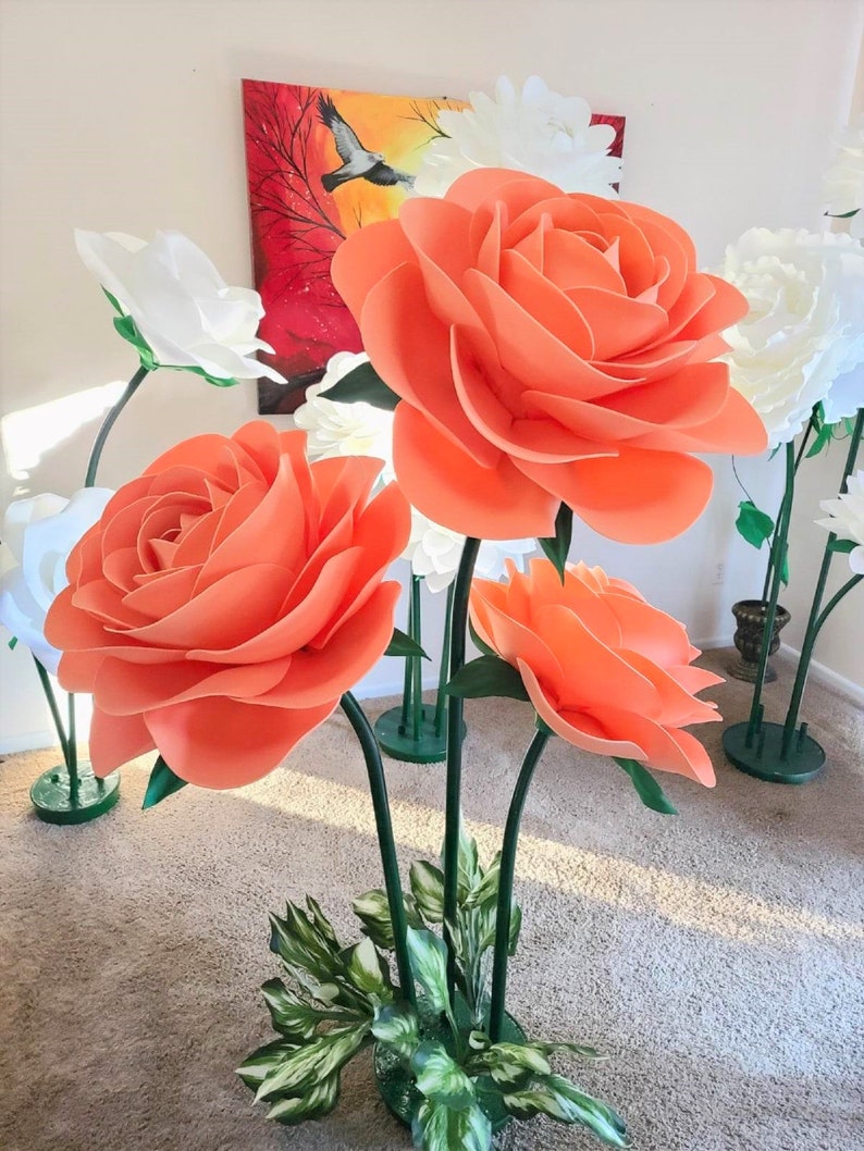 Oversized Foam Roses With Stem/custom Type Color Size/sizes Etsy