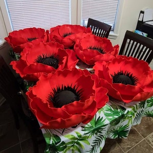 Large Poppies for wall/Foam Flowers/Made to Order/Custom colors & size/ Prices listed for one flower per size/ Pls read description