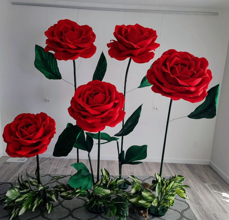 Giant Foam Roses (flower Size 22-24 Inched in Diameter) With 4-6 Ft ...