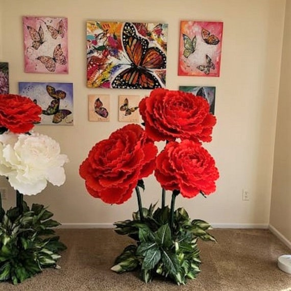 Large Foam Flowers With Stem /peonies/custom Colors & Etsy