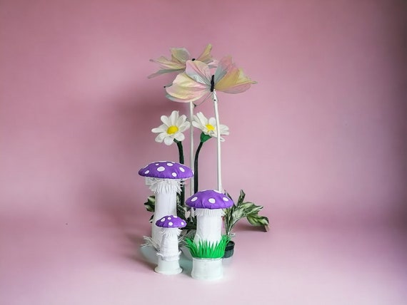 Set of Three Oversized Decorative Foam Mushrooms
