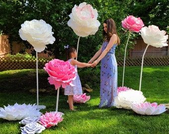 Giant Foam Peonies with Stem and Base/Custom Colors /Sizes 22-24 inches in diameter flower head/4-6 feet tall/Check options for prices.