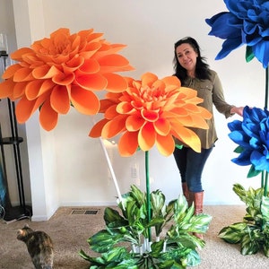 Oversized Foam Flowers with Stem/Custom Type Color Size/Sizes listed in diameter of flower head/More info & video in description below