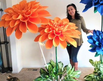Oversized Foam Flowers with Stem/Custom Type Color Size/More info & video in description below