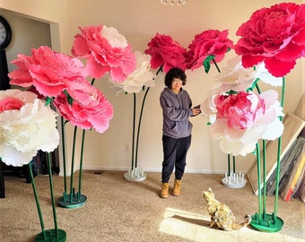 Oversized Foam Flowers with Stem/Custom Type Color Size/Sizes listed in diameter of flower head/Pls read more info & video in description