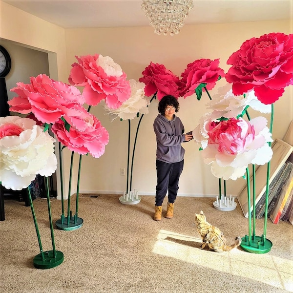 Oversized Foam Flowers with Stem/Custom Type Color Size/Sizes listed in diameter of flower head/Pls read more info & video in description