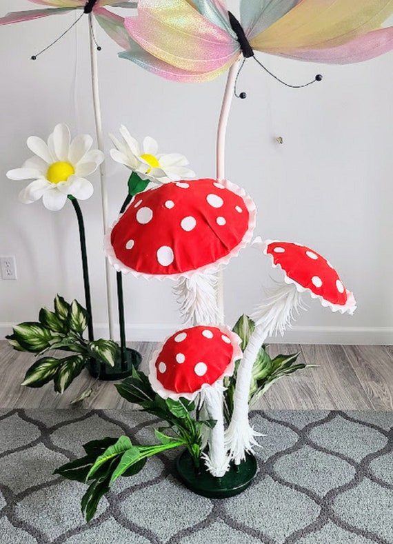Set of Three Oversized Decorative Foam Mushroom