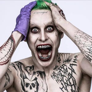 The Joker Temporary Tattoos Joker Temporary Tattoo Suicide Squad Temporary Tattoos Halloween Ideas Suicide Squad The Joker Outfit image 1