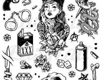 Gangster Tattoos Etsy Gangster Tattoos Etsy