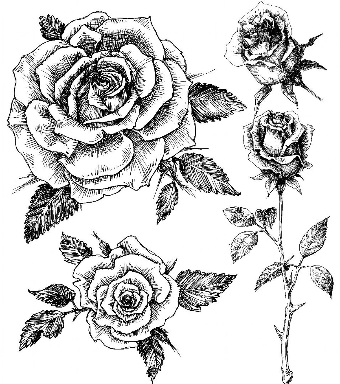 Rose Temporary Tattoos Flower Temporary Tattoos Flower Etsy