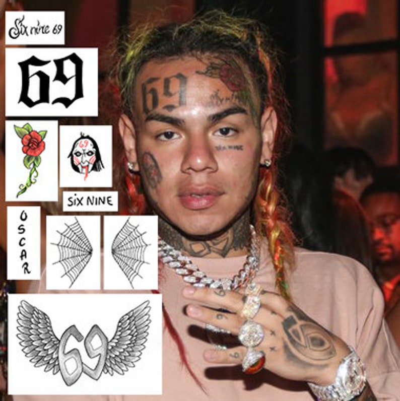 Tekashi 69 Temporary Tattoos 6ix9ine Temporary Tattoos Etsy