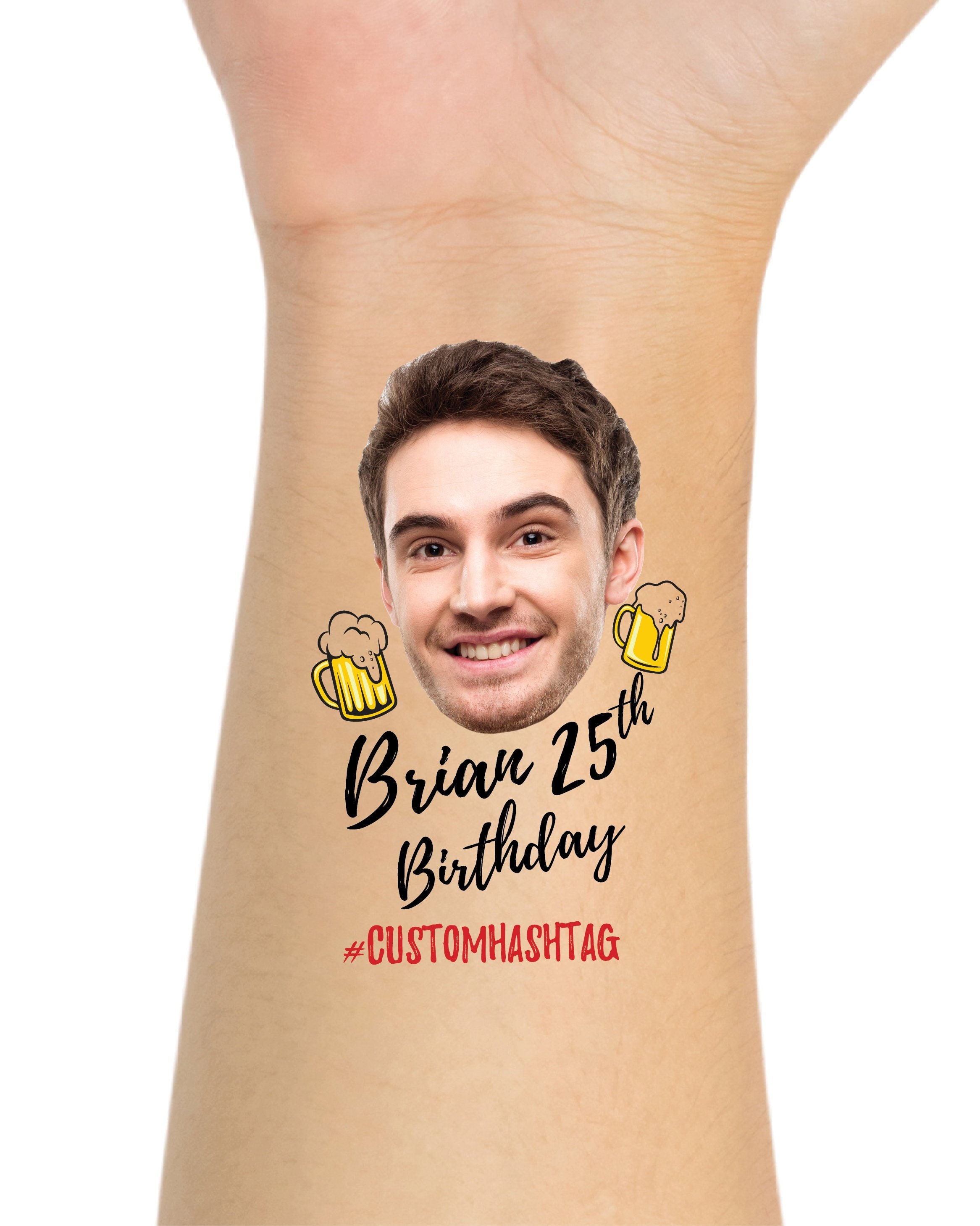 Birthday Party Tattoos Birthday Favors Custom Birthday Face - Etsy