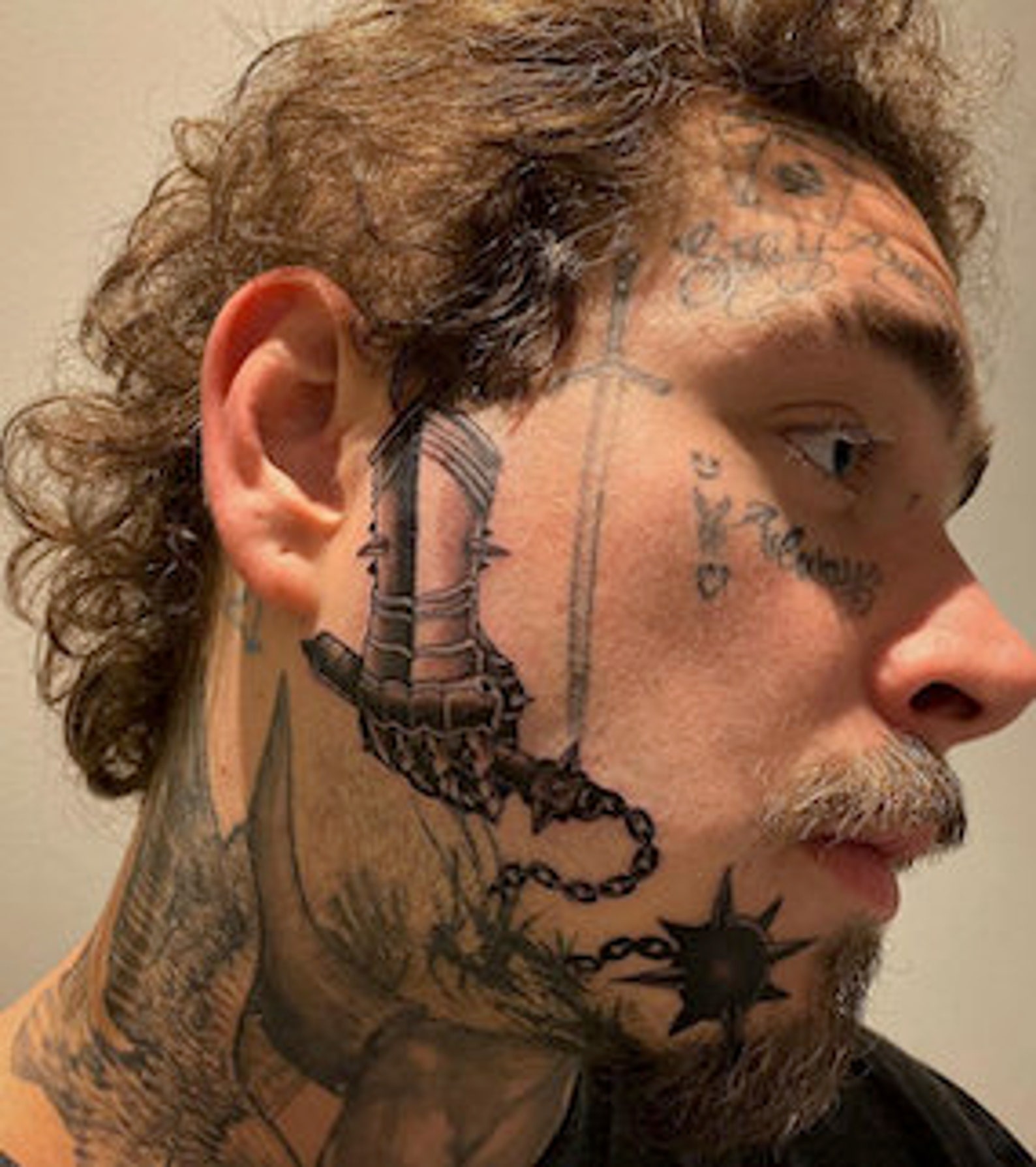 Post Malone Temporary Tattoos Complete Set Post Malone Face Etsy