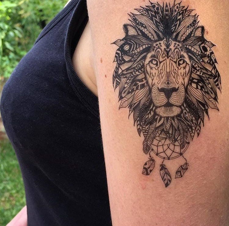 Lion Temp Tattoo - Etsy Lion Temp Tattoo - Etsy