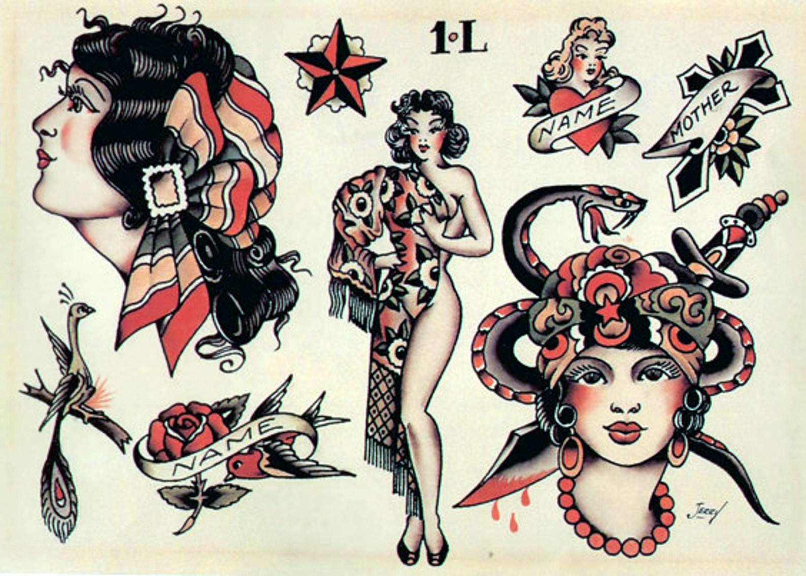 Sailor Jerry temporaire tatouages temporaires Vintage image 0.