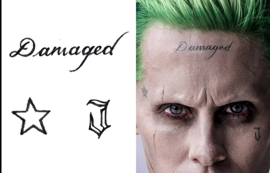 The Joker Temporary Tattoos Joker Temporary Tattoo Suicide Etsy