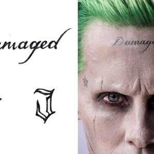 The Joker Temporary Tattoos Joker Temporary Tattoo Suicide Squad Temporary Tattoos Halloween Ideas Suicide Squad The Joker Outfit image 7