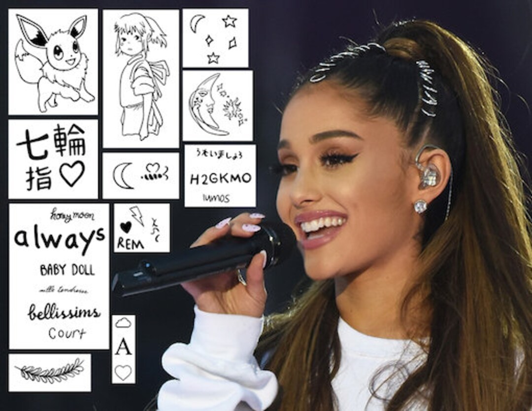 Combien De Tatouage A Ariana Grande Ariana Grande Tatouages Temporaires Ariana Grande Tatouage de - Etsy Canada