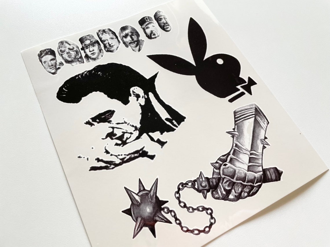 Post Malone Temporary Tattoos Complete Set Post Malone Face Etsy