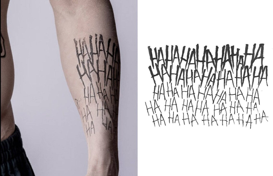 The Joker Temporary Tattoos Joker Temporary Tattoo Suicide Etsy