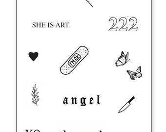 I'm Just a Girl Semi-Permanent Tattoo Set, 14 Long Lasting Temporary Tattoos, Waterproof, Sweat proof, All Natural Ink