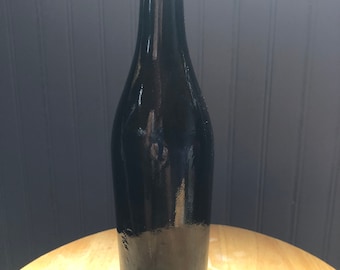 Super old brown glass with pontil vintage bottle with character in great condition