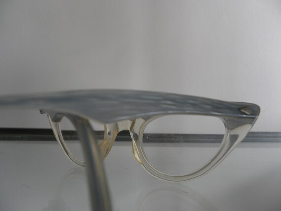 1951 Vintage cat eye women's glasses blue enamel … - image 8