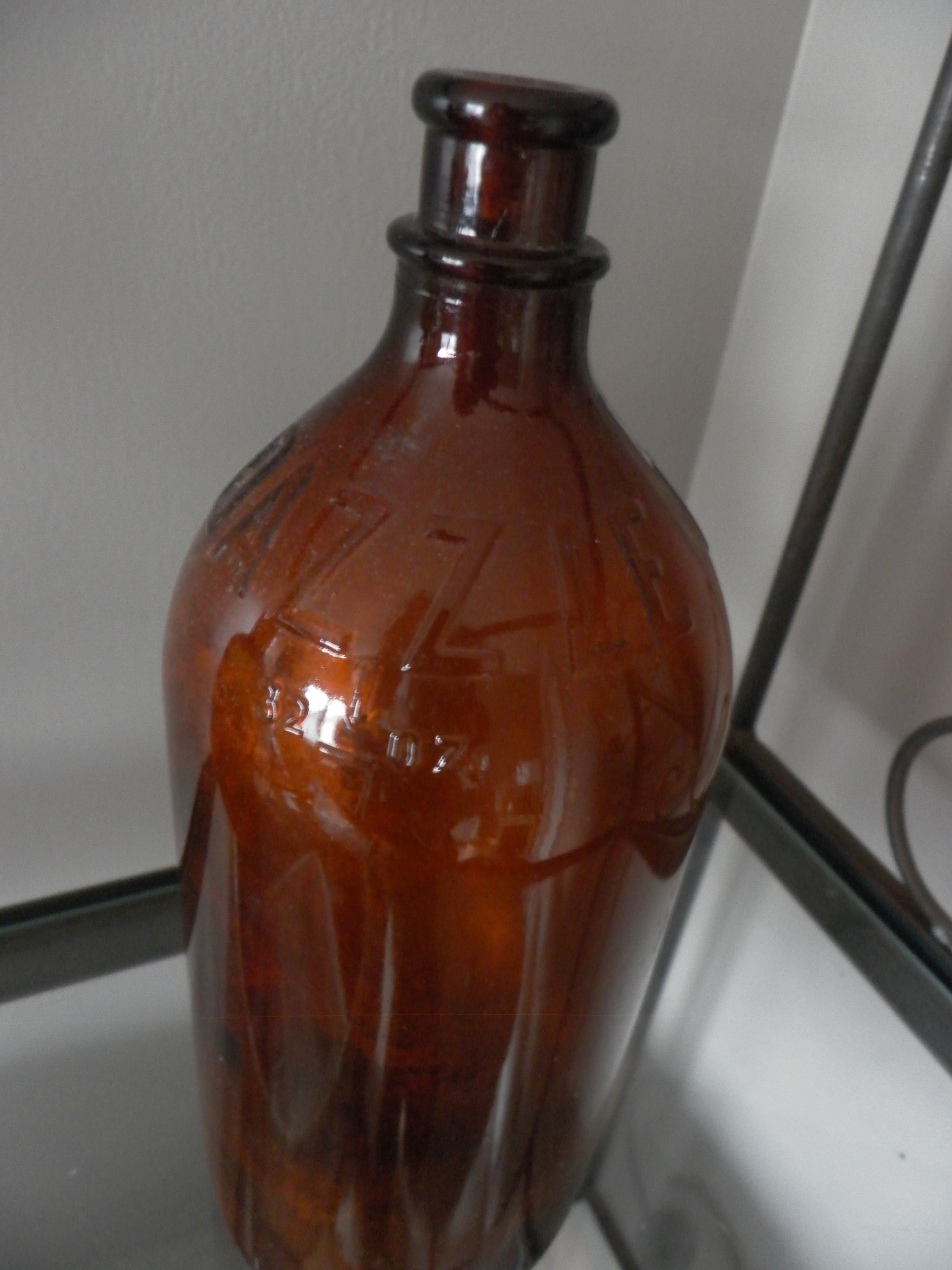 Old Dazzle Bottle Brown Glass Vintage Condition 1924 Dazzle Bleach Amber Bottle J. L. Prescott