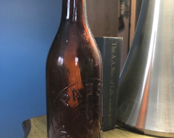 Pabst amber glass vintage beer bottle in great condition Milwaukee blob top