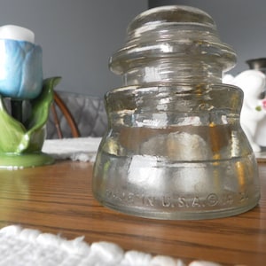 Antique insulator Armstrong clear glass vintage piece of history in immaculate condition