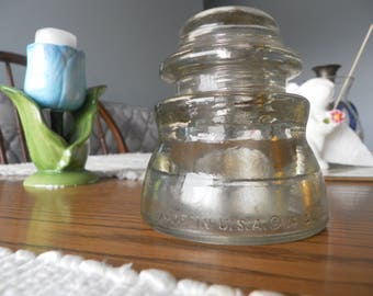 Antique insulator Armstrong clear glass vintage piece of history in immaculate condition