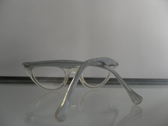 1951 Vintage cat eye women's glasses blue enamel … - image 7