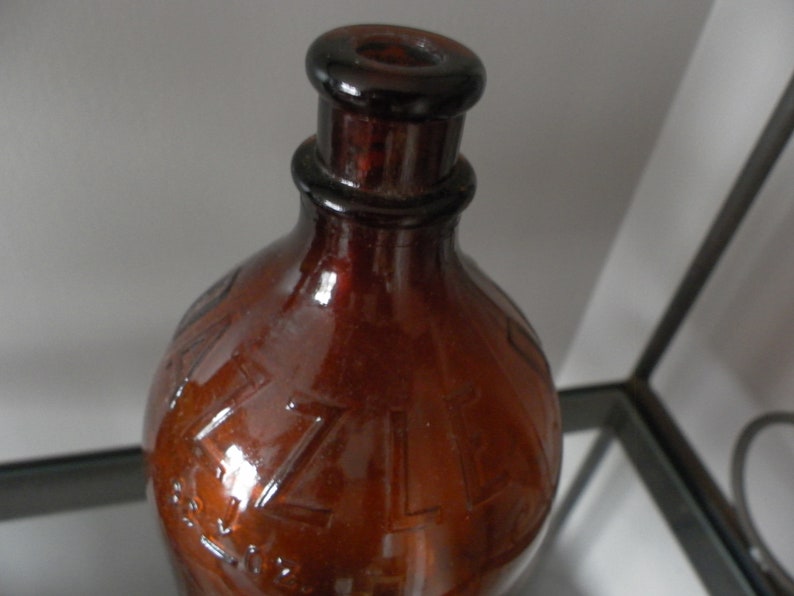 Old Dazzle Bottle Brown Glass Vintage Condition 1924 Dazzle Bleach Amber Bottle J. L. Prescott
