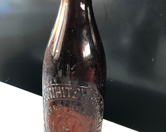 1935 Scaboro Whitby Breweries amber glass vintage  bottle in fair condition