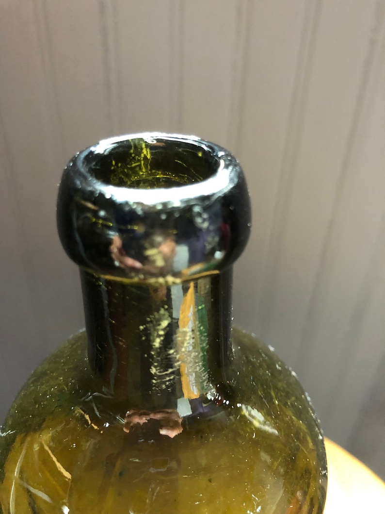 Olive Green Glass Saxlehner's Bitterquelle Vintage Bottle Etsy